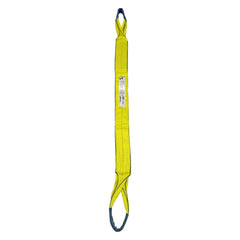 Eye & Eye Sling: 4″ Wide, 6' Long, 11,500 lb Vertical, 9,200 lb Choker, 23,000 lb Basket, Polyester Flat Eye, Yellow