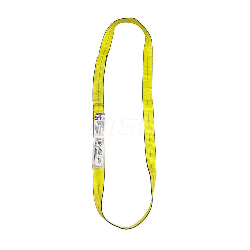 Endless Sling: 2″ Wide, 6' Long, 6,400 lb Vertical, 5,000 lb Choker, 12,800 lb Basket, Polyester Yellow