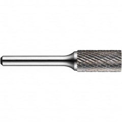 Precision Twist Drill - 1" Cut Diam, 1/4" Shank Diam, Carbide Double Cut Cylinder Burr - Caliber Tooling