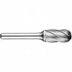 Precision Twist Drill - 3/4" Cut Diam, 1/4" Shank Diam, Carbide Aluma Cut Cylinder Burr with Radius - Caliber Tooling