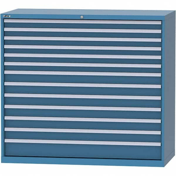 LISTA - 13 Drawer, 84 Compartment Bright Blue Steel Modular Storage Cabinet - Caliber Tooling