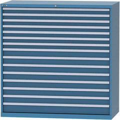 LISTA - 15 Drawer, 84 Compartment Bright Blue Steel Modular Storage Cabinet - Caliber Tooling