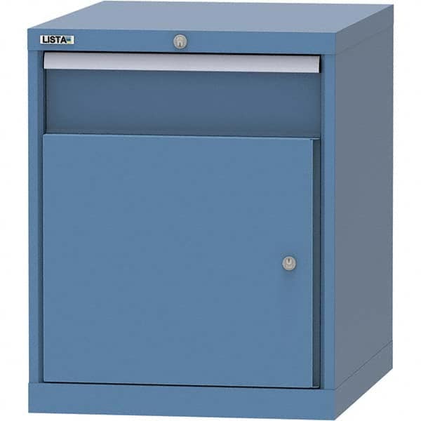 LISTA - 1 Drawer, 99 Compartment Bright Blue Steel Modular Storage Cabinet - Caliber Tooling