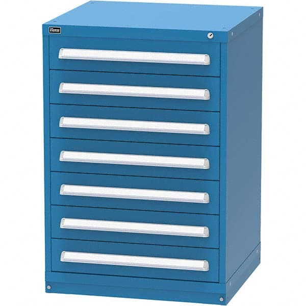 Vidmar - 7 Drawer, 344 Compartment Bright Blue Steel Modular Storage Cabinet - Caliber Tooling