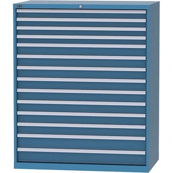 LISTA - 14 Drawer, 216 Compartment Bright Blue Steel Modular Storage Cabinet - Caliber Tooling