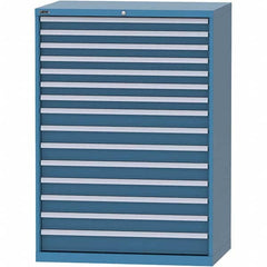 LISTA - 15 Drawer, 99 Compartment Bright Blue Steel Modular Storage Cabinet - Caliber Tooling