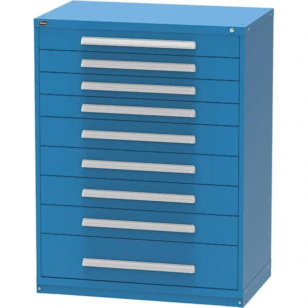 Vidmar - 9 Drawer, 45 Compartment Bright Blue Steel Modular Storage Cabinet - Caliber Tooling