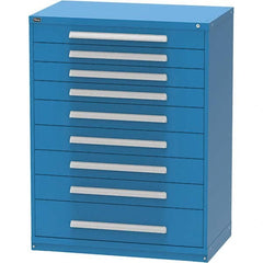 Vidmar - 9 Drawer, 45 Compartment Bright Blue Steel Modular Storage Cabinet - Caliber Tooling