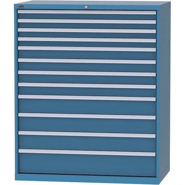 LISTA - 12 Drawer, 216 Compartment Bright Blue Steel Modular Storage Cabinet - Caliber Tooling