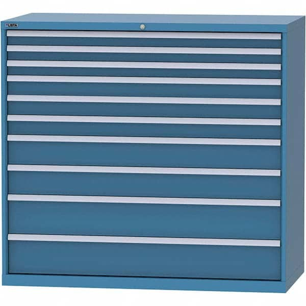 LISTA - 10 Drawer, 84 Compartment Bright Blue Steel Modular Storage Cabinet - Caliber Tooling