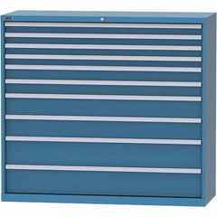 LISTA - 10 Drawer, 84 Compartment Bright Blue Steel Modular Storage Cabinet - Caliber Tooling