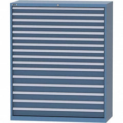 LISTA - 16 Drawer, 99 Compartment Bright Blue Steel Modular Storage Cabinet - Caliber Tooling