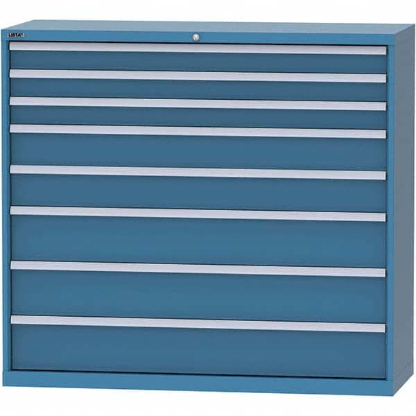 LISTA - 8 Drawer, 84 Compartment Bright Blue Steel Modular Storage Cabinet - Caliber Tooling