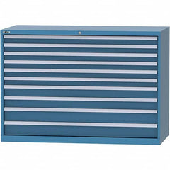 LISTA - 10 Drawer, 84 Compartment Bright Blue Steel Modular Storage Cabinet - Caliber Tooling