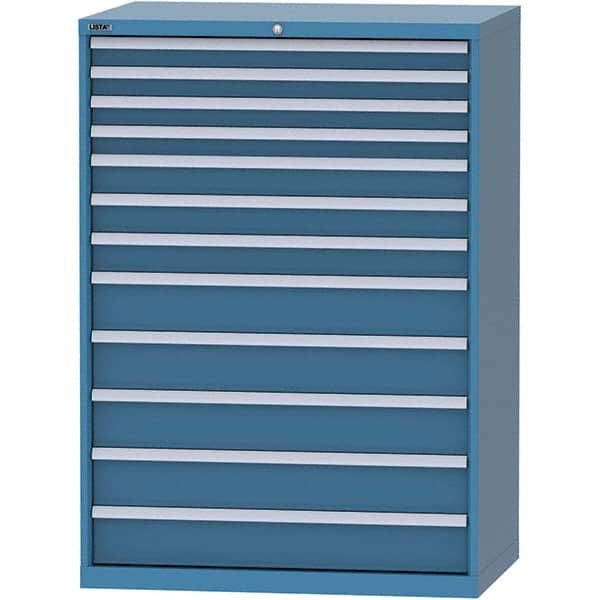 LISTA - 12 Drawer, 99 Compartment Bright Blue Steel Modular Storage Cabinet - Caliber Tooling