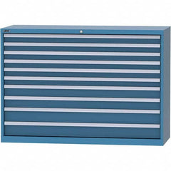 LISTA - 10 Drawer, 84 Compartment Bright Blue Steel Modular Storage Cabinet - Caliber Tooling