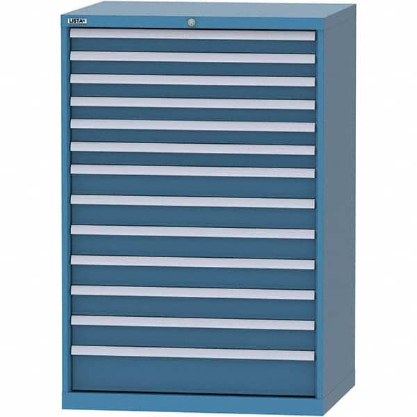 LISTA - 13 Drawer, 84 Compartment Bright Blue Steel Modular Storage Cabinet - Caliber Tooling