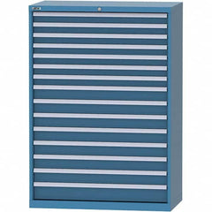 LISTA - 15 Drawer, 84 Compartment Bright Blue Steel Modular Storage Cabinet - Caliber Tooling