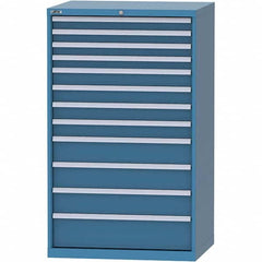 LISTA - 12 Drawer, 84 Compartment Bright Blue Steel Modular Storage Cabinet - Caliber Tooling