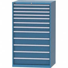 LISTA - 12 Drawer, 84 Compartment Bright Blue Steel Modular Storage Cabinet - Caliber Tooling