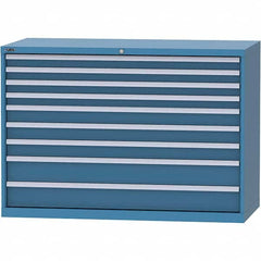 LISTA - 9 Drawer, 84 Compartment Bright Blue Steel Modular Storage Cabinet - Caliber Tooling