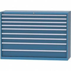 LISTA - 9 Drawer, 84 Compartment Bright Blue Steel Modular Storage Cabinet - Caliber Tooling