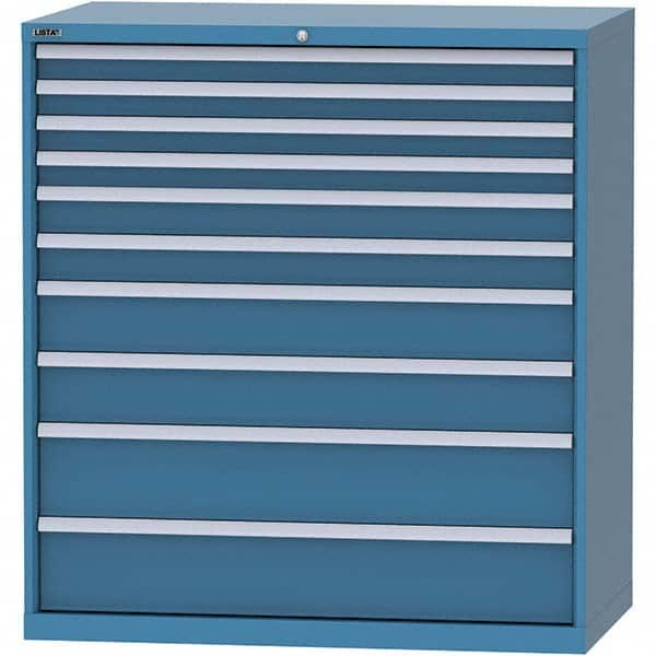 LISTA - 10 Drawer, 96 Compartment Bright Blue Steel Modular Storage Cabinet - Caliber Tooling