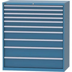 LISTA - 10 Drawer, 96 Compartment Bright Blue Steel Modular Storage Cabinet - Caliber Tooling