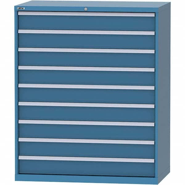 LISTA - 9 Drawer, 216 Compartment Bright Blue Steel Modular Storage Cabinet - Caliber Tooling