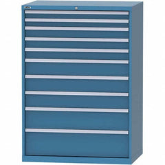 LISTA - 10 Drawer, 99 Compartment Bright Blue Steel Modular Storage Cabinet - Caliber Tooling