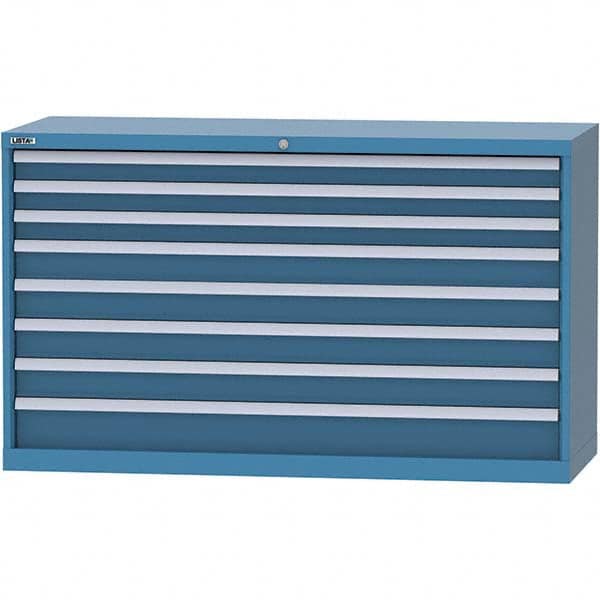 LISTA - 8 Drawer, 84 Compartment Bright Blue Steel Modular Storage Cabinet - Caliber Tooling