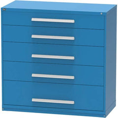 Vidmar - 5 Drawer, 45 Compartment Bright Blue Steel Modular Storage Cabinet - Caliber Tooling