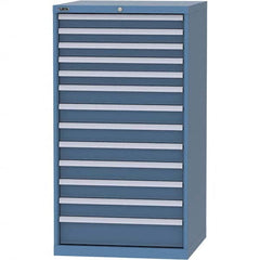 LISTA - 13 Drawer, 45 Compartment Bright Blue Steel Modular Storage Cabinet - Caliber Tooling