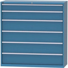 LISTA - 6 Drawer, 84 Compartment Bright Blue Steel Modular Storage Cabinet - Caliber Tooling