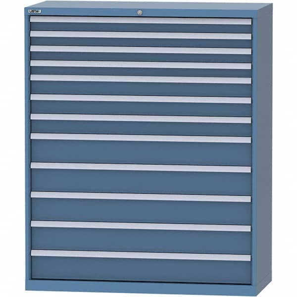 LISTA - 12 Drawer, 99 Compartment Bright Blue Steel Modular Storage Cabinet - Caliber Tooling