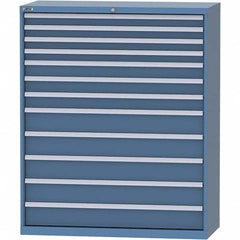 LISTA - 12 Drawer, 99 Compartment Bright Blue Steel Modular Storage Cabinet - Caliber Tooling