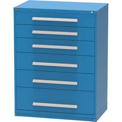 Vidmar - 6 Drawer, 45 Compartment Bright Blue Steel Modular Storage Cabinet - Caliber Tooling