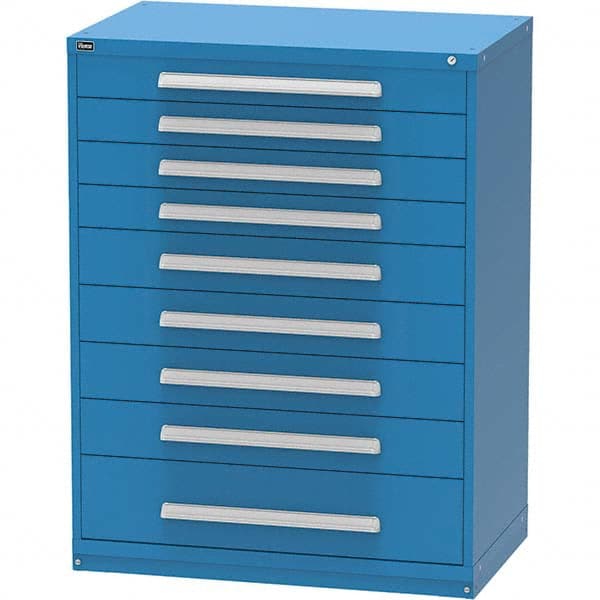 Vidmar - 9 Drawer, 45 Compartment Bright Blue Steel Modular Storage Cabinet - Caliber Tooling