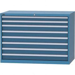 LISTA - 8 Drawer, 99 Compartment Bright Blue Steel Modular Storage Cabinet - Caliber Tooling