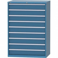 LISTA - 9 Drawer, 99 Compartment Bright Blue Steel Modular Storage Cabinet - Caliber Tooling