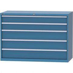 LISTA - 5 Drawer, 84 Compartment Bright Blue Steel Modular Storage Cabinet - Caliber Tooling