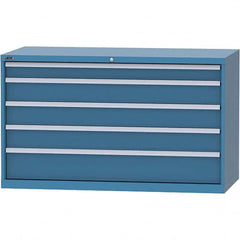 LISTA - 5 Drawer, 84 Compartment Bright Blue Steel Modular Storage Cabinet - Caliber Tooling