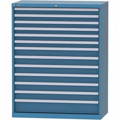 LISTA - 13 Drawer, 84 Compartment Bright Blue Steel Modular Storage Cabinet - Caliber Tooling