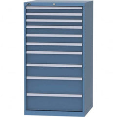 LISTA - 10 Drawer, 45 Compartment Bright Blue Steel Modular Storage Cabinet - Caliber Tooling