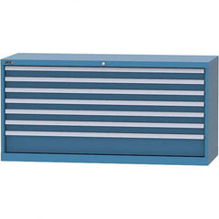 LISTA - 7 Drawer, 84 Compartment Bright Blue Steel Modular Storage Cabinet - Caliber Tooling