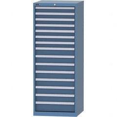 LISTA - 16 Drawer, 84 Compartment Bright Blue Steel Modular Storage Cabinet - Caliber Tooling