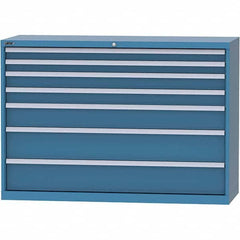 LISTA - 7 Drawer, 84 Compartment Bright Blue Steel Modular Storage Cabinet - Caliber Tooling