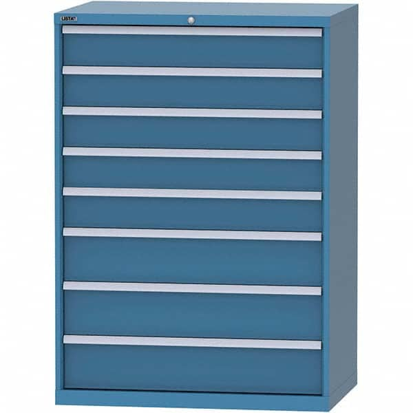 LISTA - 8 Drawer, 99 Compartment Bright Blue Steel Modular Storage Cabinet - Caliber Tooling