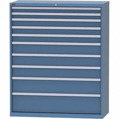 LISTA - 10 Drawer, 99 Compartment Bright Blue Steel Modular Storage Cabinet - Caliber Tooling