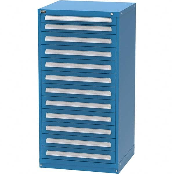 Vidmar - 12 Drawer, 344 Compartment Bright Blue Steel Modular Storage Cabinet - Caliber Tooling